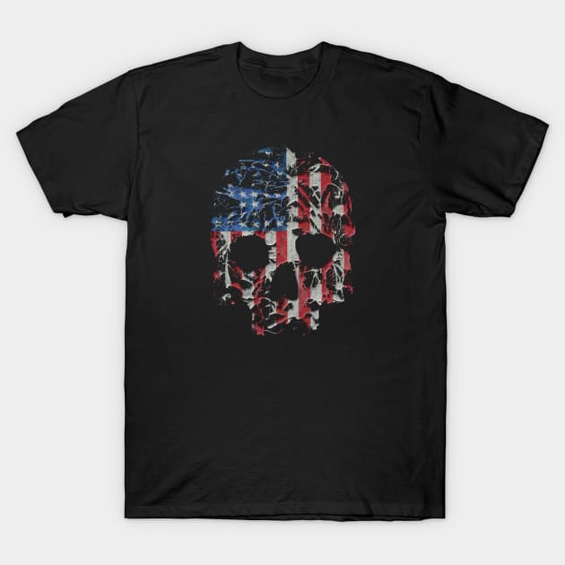 Splattered Skull Flag T-Shirt by inshapeuniverse